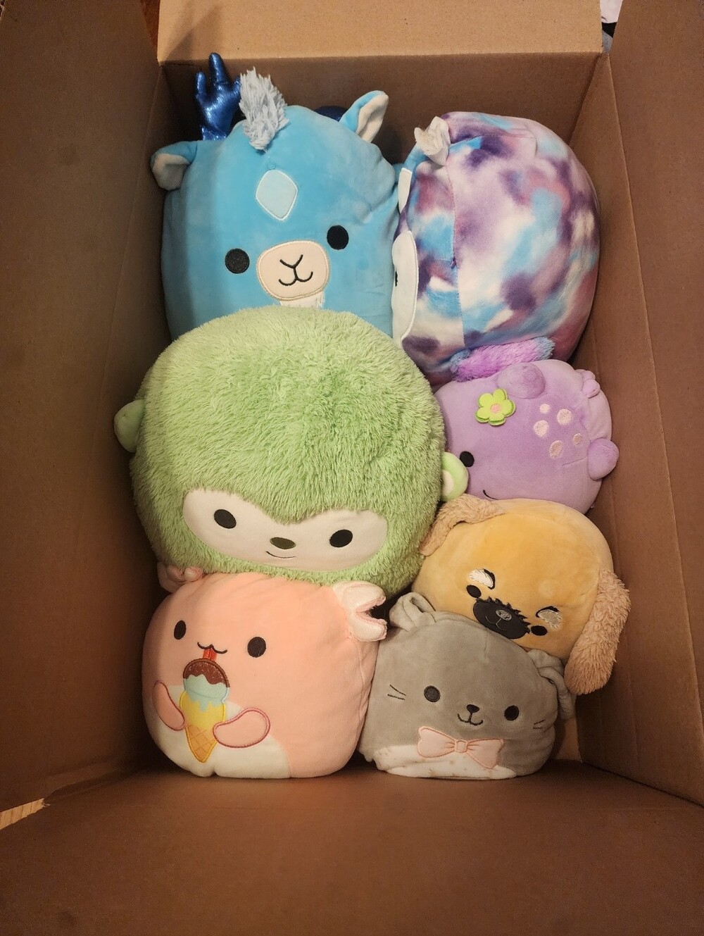 Squishmallows Xam Kirin Archie Axolotl Tomara Penguin Mills Monkey Lot Of 7
